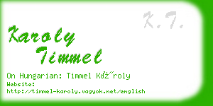 karoly timmel business card